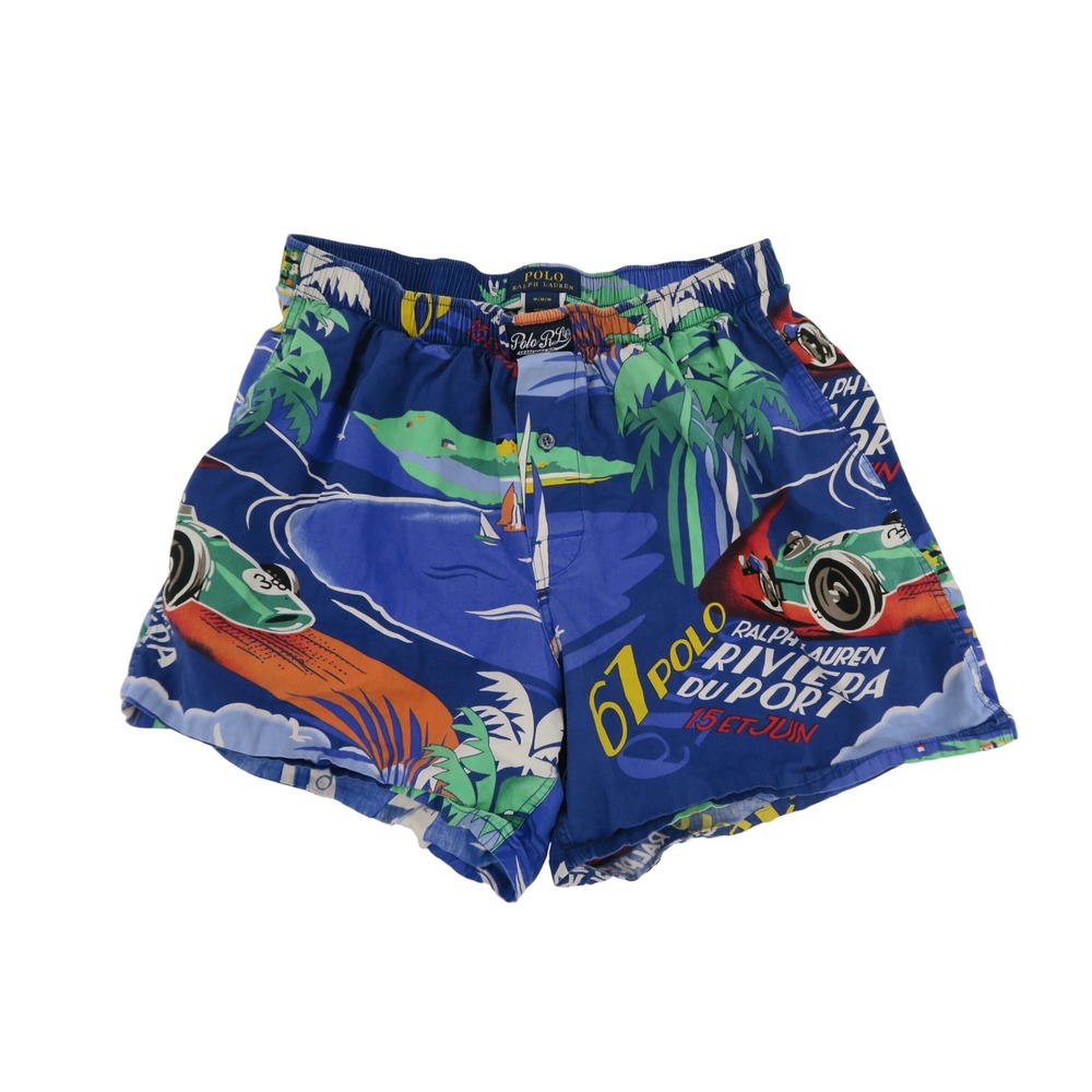 Polo Ralph Lauren Mens Riviera Du Port Race Car Graphic Cotton Boxers Blue M‎